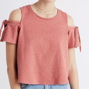 Madewell Skylark Cold Shoulder Top, size S, pink